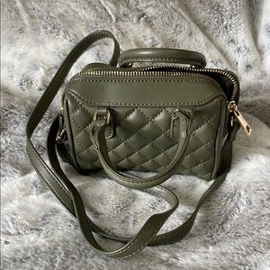 LIKE DREAMS | Olive Green | Quilted |Faux Leather | Mini | Crossbody Bag/Handbag